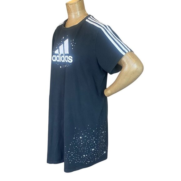 Adidas Celestial T-Shirt Dress Relaxed Fit Oversize XL Black #131T - Picture 5 of 9